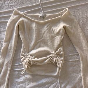 Cream Off-Shoulder Sweater